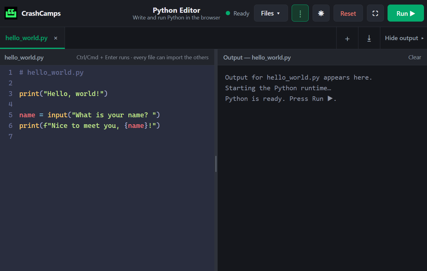 Python Editor preview